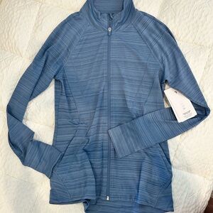 Athleta Pacifica Illume Full Zip Blue Stripe NWT